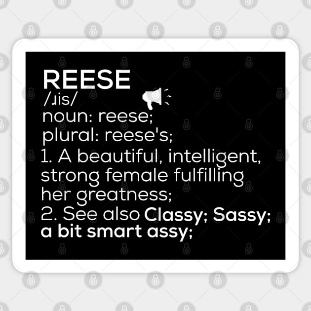 Reese Name Reese Definition Reese Female Name Reese Meaning Sticker by TeeLogic